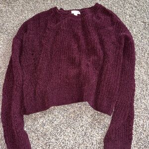 Elegant Plum Knit Women's Sweater